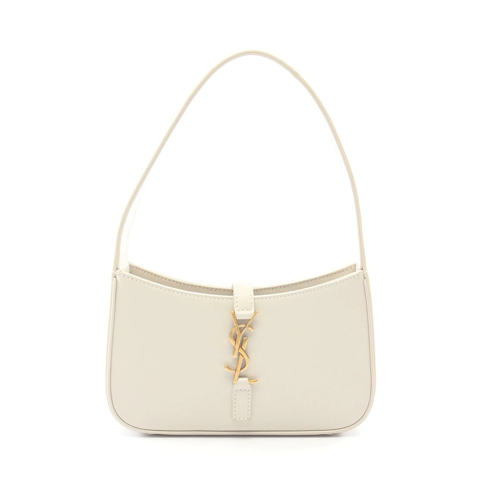 Saint Laurent Paris Hobo Shoulder Bag Le Leather Ivory White